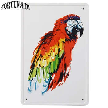 

New Colorful Parrot Art Tin Sign Metal Signs Home Decor Vintage Tin Signs Pub Vintage Decorative Plates Metal Wall Art Plaques