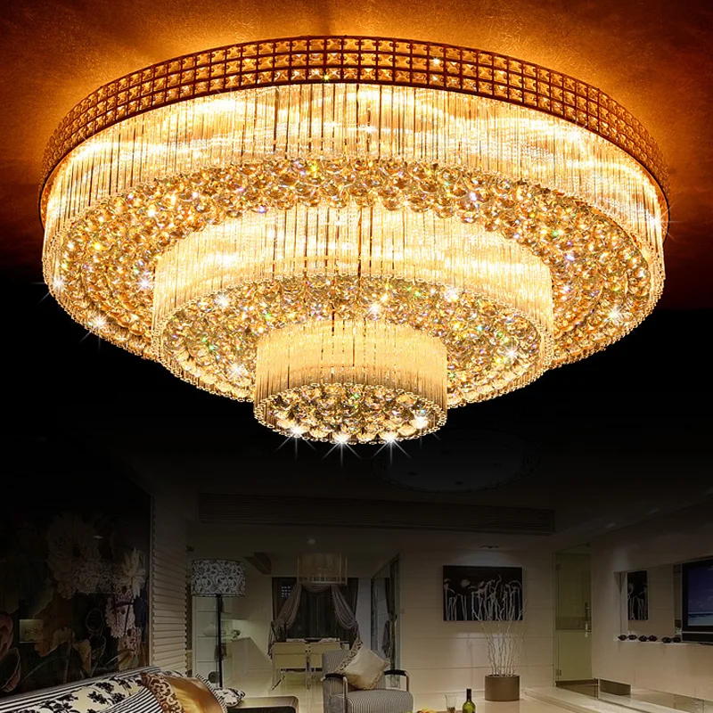 

Luxury Ceiling Led Crystal Chandelier Light For Living Room Bedroom Modern Led Gold K9 Crystal Lamp Lustre Cristal 110V 220V