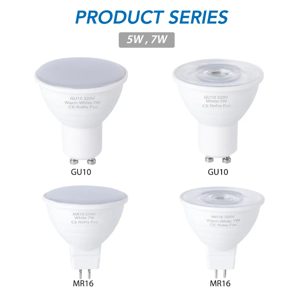 Светодиодные лампы GU10 пятно света Кукуруза Лампа 220 V лампада Led MR16 2835 Bombillas Led GU5.3 прожектор 5 W 7 W энергосберегающий свет 6 12 светодиодов