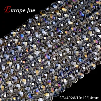 

Free shipping China top AAA quality 5040 white AB crystal beads 4MM 6MM 8MM 10MM 12MM 14MM glass beads crystal rondelles beads