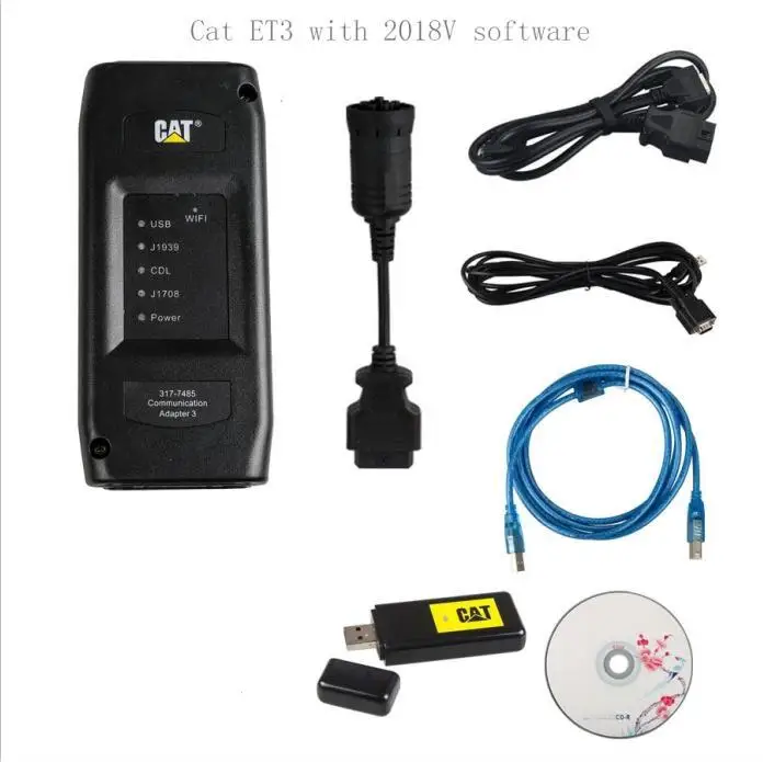Новейший адаптер CAT ET 3 беспроводной Профессиональный диагностический инструмент CAT ET3 Коммуникационный адаптер III подключение по USB - Цвет: cat 2018V no toolbox