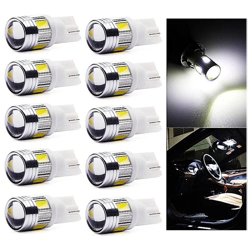 10 шт. T10 Led W5W 168 194 SMD 5630 w5w клиновидный светильник s боковая лампа для авто