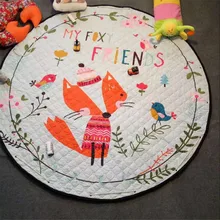 Домашний декор Детская комната Ковры круглый 150*150 см Fox Baby Игровой Коврик лоскутное одеяло для пикника anitslip tapetes Para Casa sala малыш Tapis