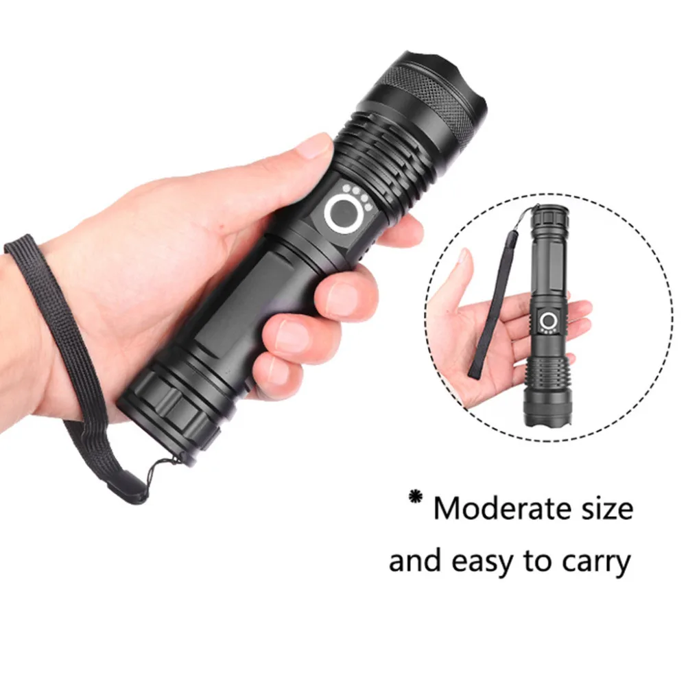 2019 LED flashlight safe at night USB rechargeable waterproof flashlight for bicycle 18650 battery lighting distance 500M 40J19 (8)