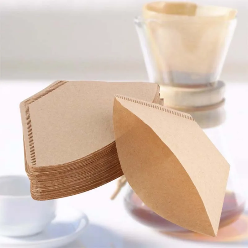 

2019 100 Pcs/Bag Wooden Original Hand Drip Paper Coffee Filter Espresso Coffee Filter Packs Tea& Coffee Maker Tools Accessories