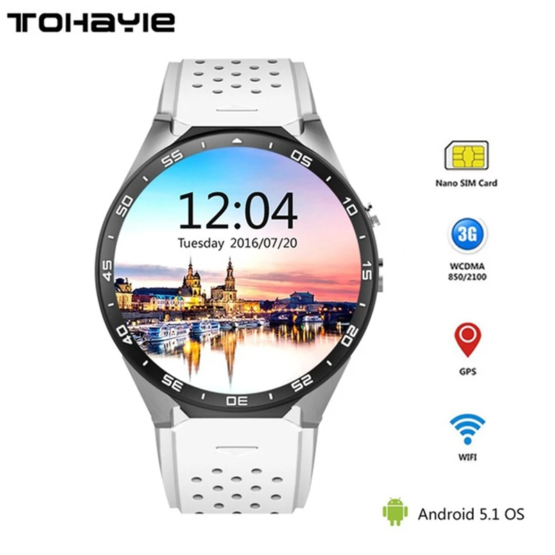 Tohayie KW88 3G Wi-Fi Smartwatch сотовый телефон Bluetooth Smart часы Android 5 1 sim-карты Камера монитор