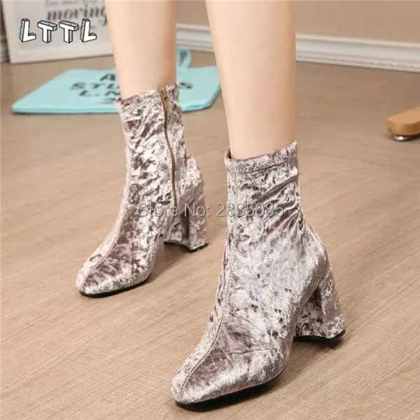 Chunky as Côté Cheville Designer Partiel Nouvelle Transport Rond Haute Bout Rose As Stretch Velours Mode Talons Noir Bottes À Pic Chaussons Zip Talon De Chargement Femmes Pic Chaussures q78F7v
