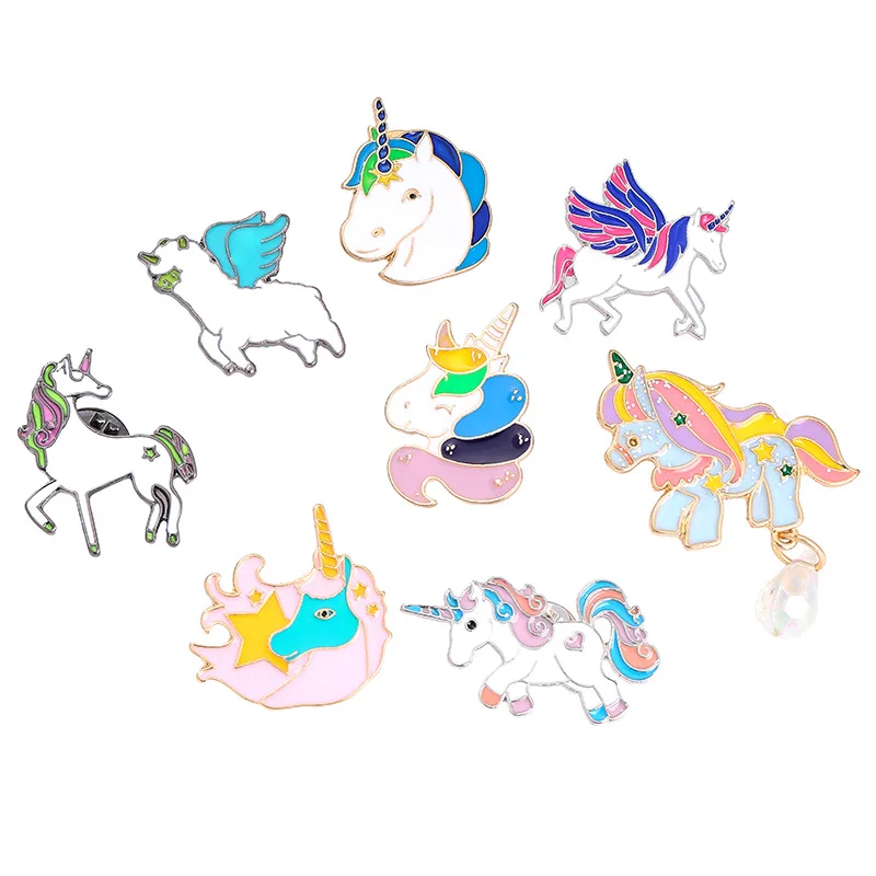 

Pins and brooches cartoon colorful flying horse enamel pin Badges jewelry Gift for lover brooch accessories wholesale jewelry
