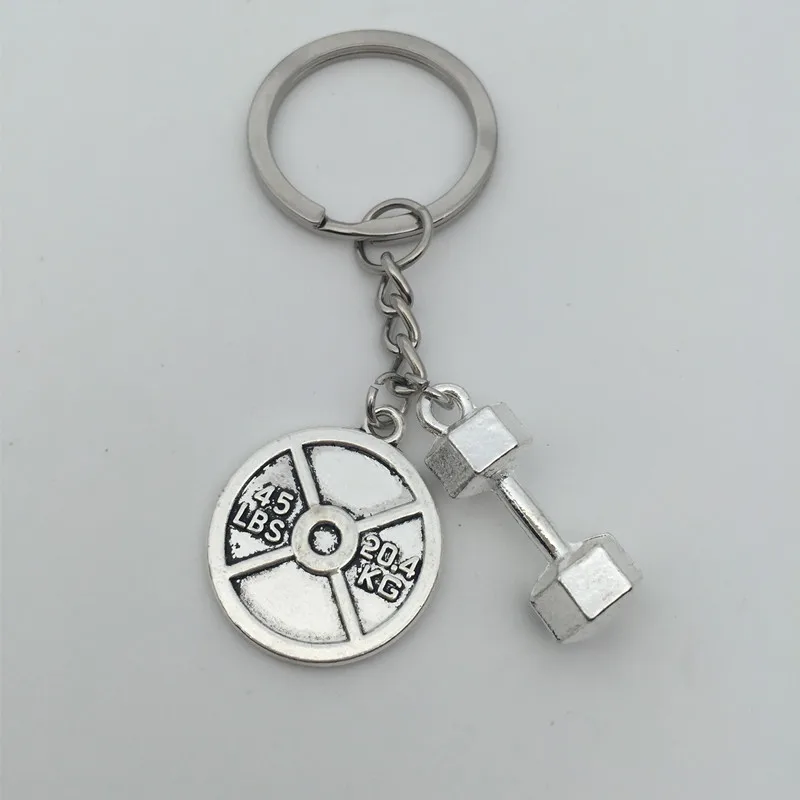 

45lbs WEIGHT & Dumbbell Charm Keychain * Fitness Crossfit Bodybuilding Gym