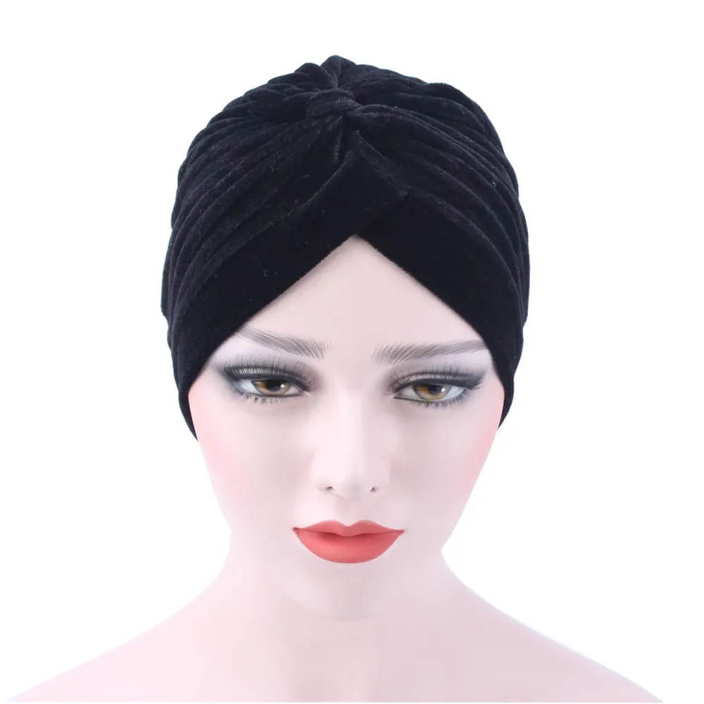 

#5 DROPSHIP 2018 NEW HOT Fashion Ladies Women Velvet Muslim Ruffle Cancer Chemo Hat Beanie Scarf Turban Head Wrap Cap Freeship