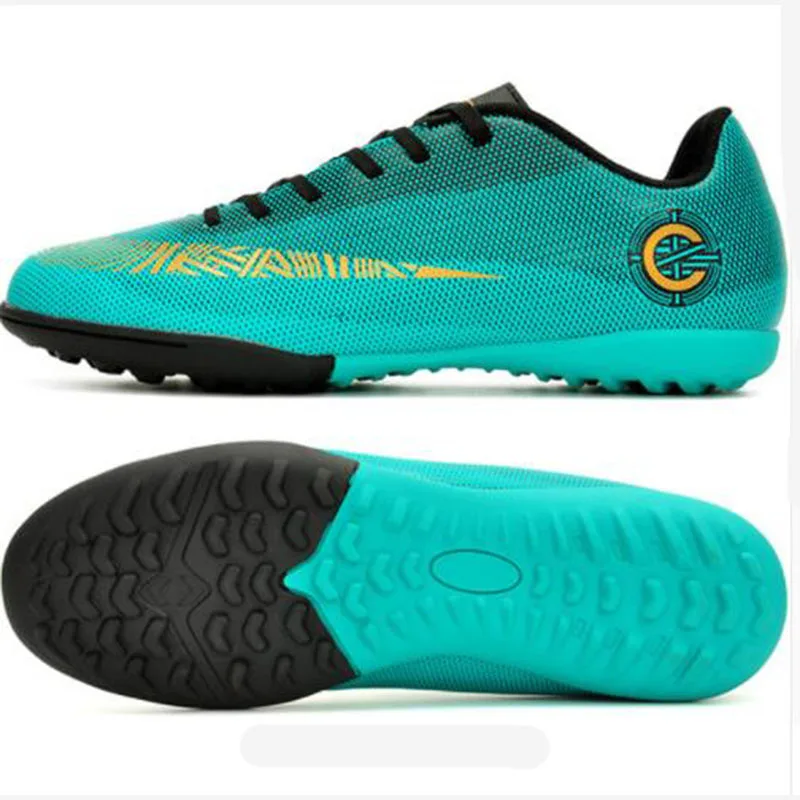

New Adults Men's Outdoor Soccer Cleats Shoes High Top TF/FG Football Boots Training Sports Sneakers Shoes Plus Size 33-47