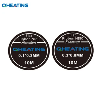 

Qheating NI80 Flat Ribbon 0.3*0.8mm heating wire 10m/roll for Electronic Cigarette RDA Resistance Wire DIY Atomizer coil