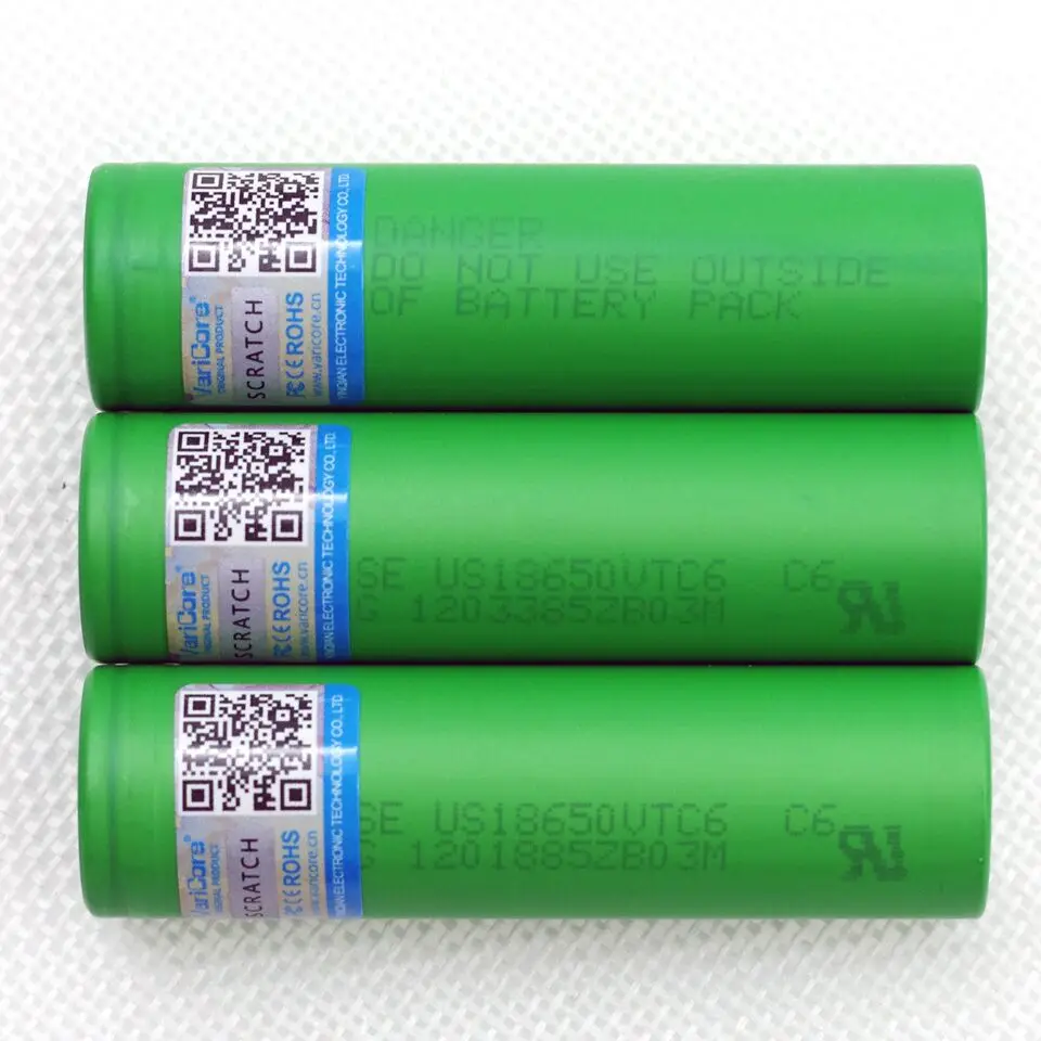 

VariCore VTC6 3.7v 3000mah 18650 Li-ion Battery 30A Discharge for US18650VTC6 Flashlight Tools e-cigarette batteries