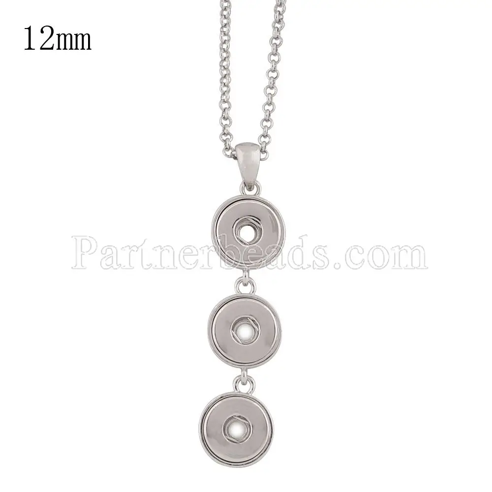 Hot Sale 12mm Snap Jewelry Women Necklaces & Pendants Multi-size Necklace Tassel Charm Bar statement Necklace for Women gift