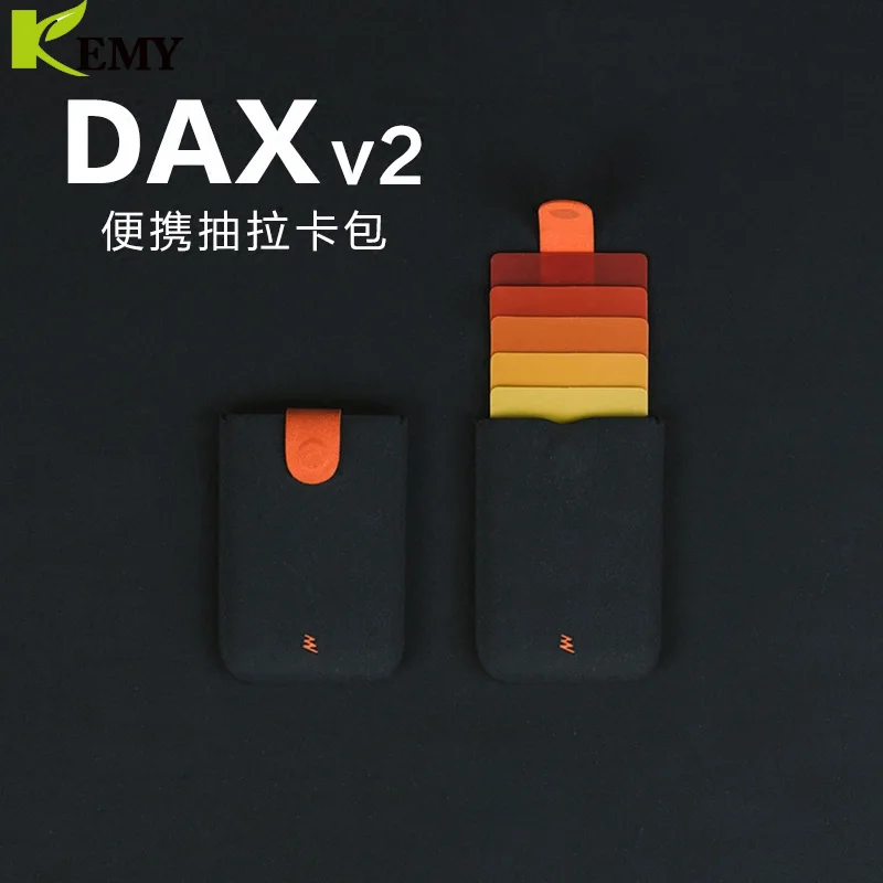 

2019 New Arrival DAX V2 Mini Slim Portable Card Holders Pulled Design Men Wallet Gradient Color 5 Cards Money Short Women Purse