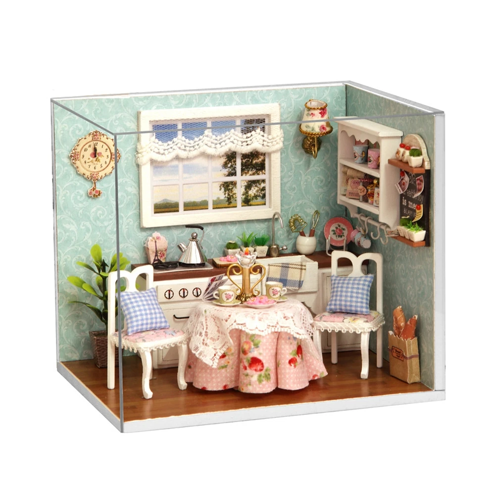 Miniature Dollhouse DIY Handcraft Kit Furnitures Wooden House Romantic Gift
