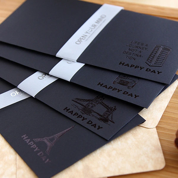 Creative Personality Retro Black Bronzing Style Envelopes
