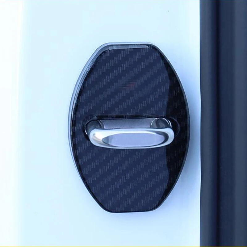 

Carbon fiber Door Lock Buckle Protection Protective Cover trim For skoda kodiaq accessories 2017 2018 2019