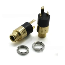 5pcs PJ-392 headphone jack 3.5MM audio video socket 3.5 stereo belt nut plating gold Technology Free shipping