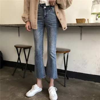 

Boyfriend Jeans for Women Plus Size , High Waisted Jeans Skinny Streetwear Korean Fashion , Distressed Bell Bottom Jeans