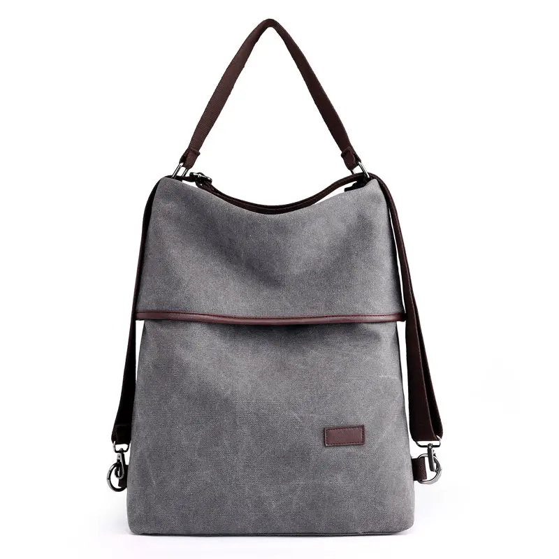 Новинка, женские парусиновые рюкзаки, женский многофункциональный рюкзак, сумка через плечо в консервативном стиле, рюкзак для девушек - Цвет: Gray