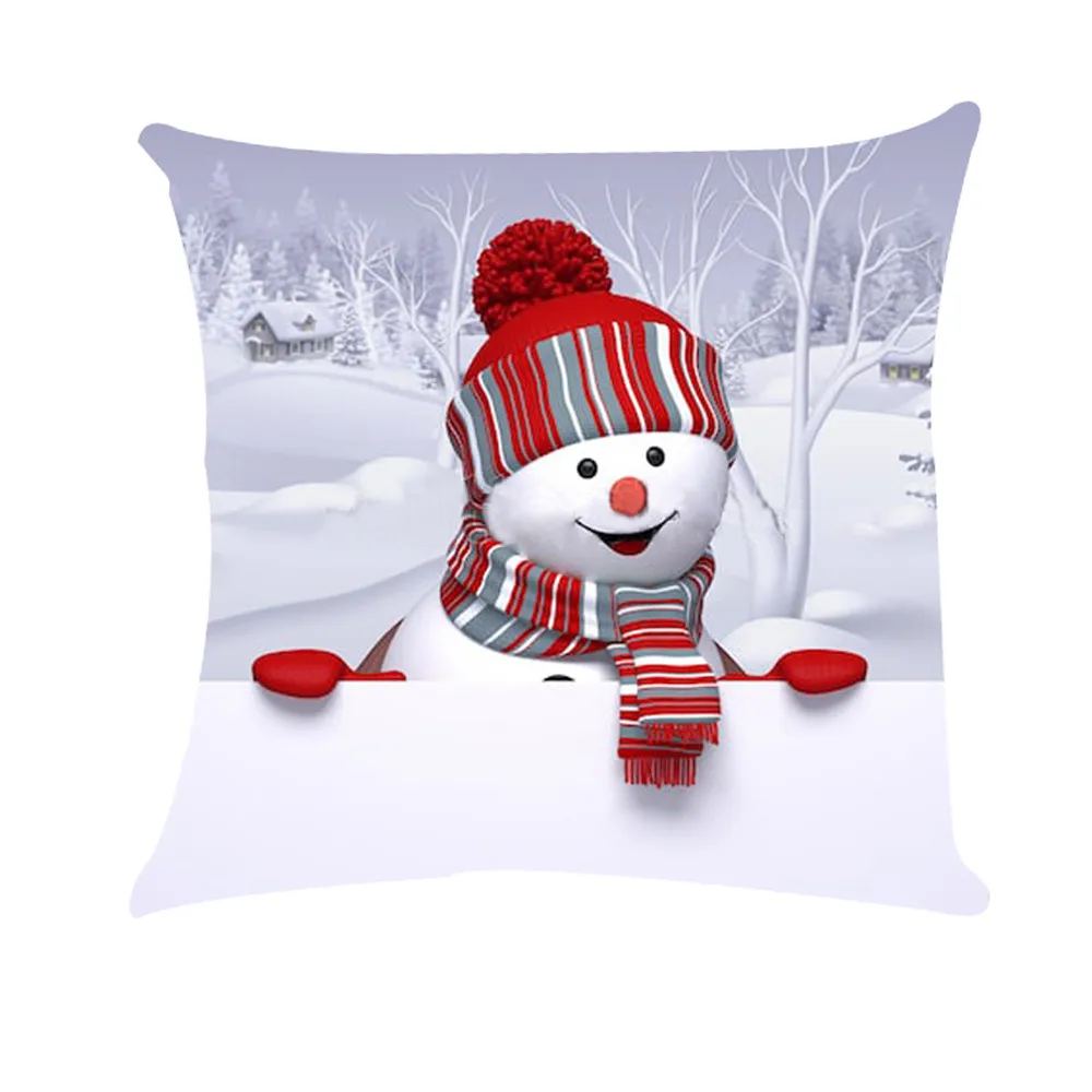 Наволочки на подушки, Рождественский Чехол на подушку, Рождественский Снежный счастливый Санта Клаус, супер мягкий Чехол на подушку, Fronha De Travesseiro