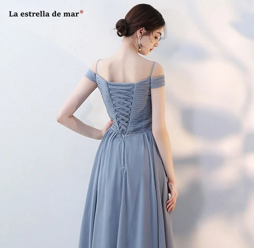 La estrellcheap vestido madrinha 2019 шифон линия 4 стиль серый Румяна Розовый платье подружки невесты длинные плюс размеры Свадебная вечеринка