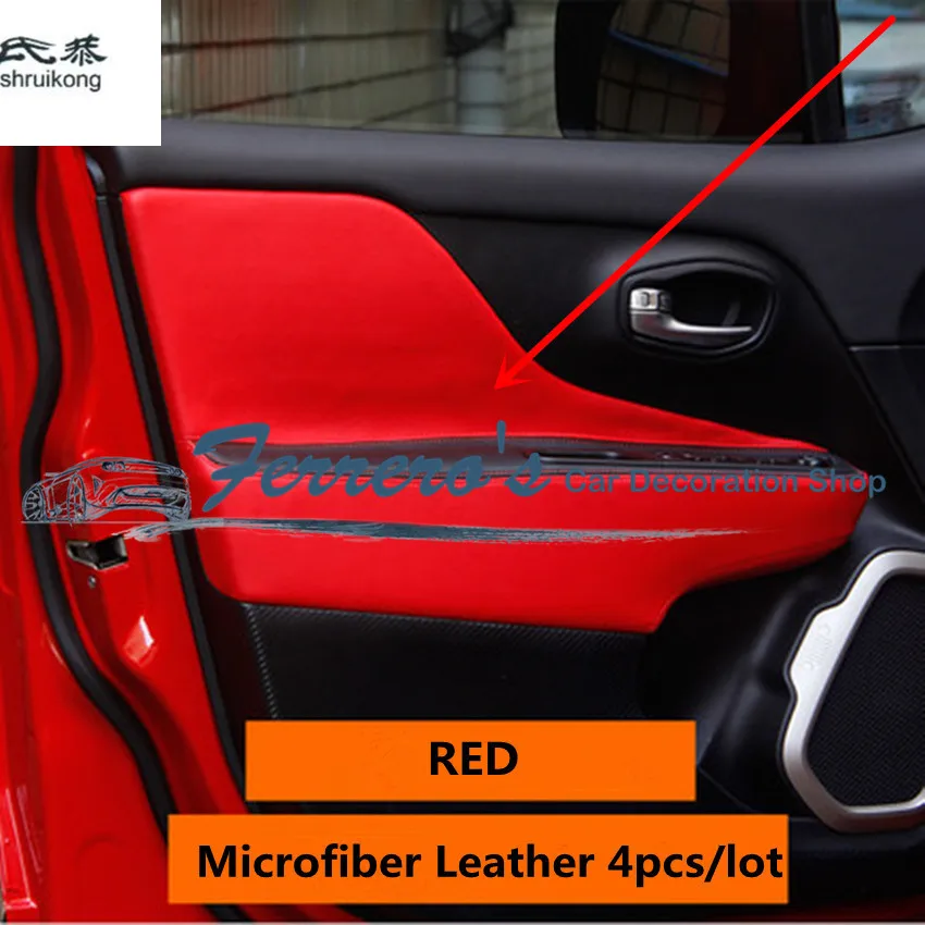 

4pcs/Lot For 2015 2016 2017 JEEP Renegade Microfiber Leather Car Accessories Car Stickers Inside Door Armrest Protection Cover