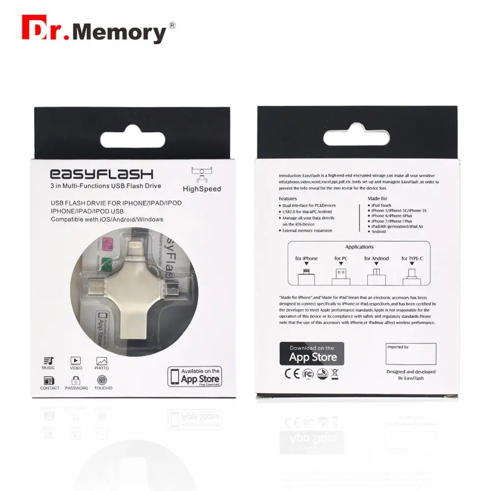 4 в 1 OTG USB флэш накопитель для iPhone/Type C/Micro Usb 3 0 16 ГБ 32 64 128 карта памяти|USB