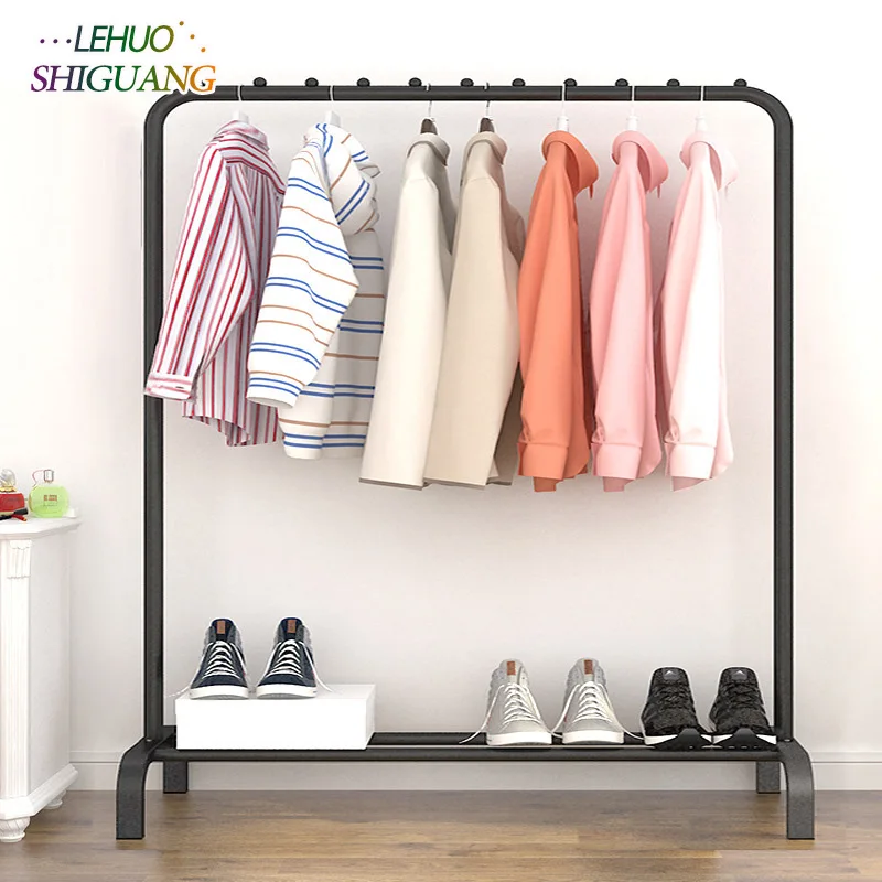 

Simple fashion Clothes rack Outdoor balcony storage Shelf stainless steel hanger Single rod Clothes rack hangers furniture