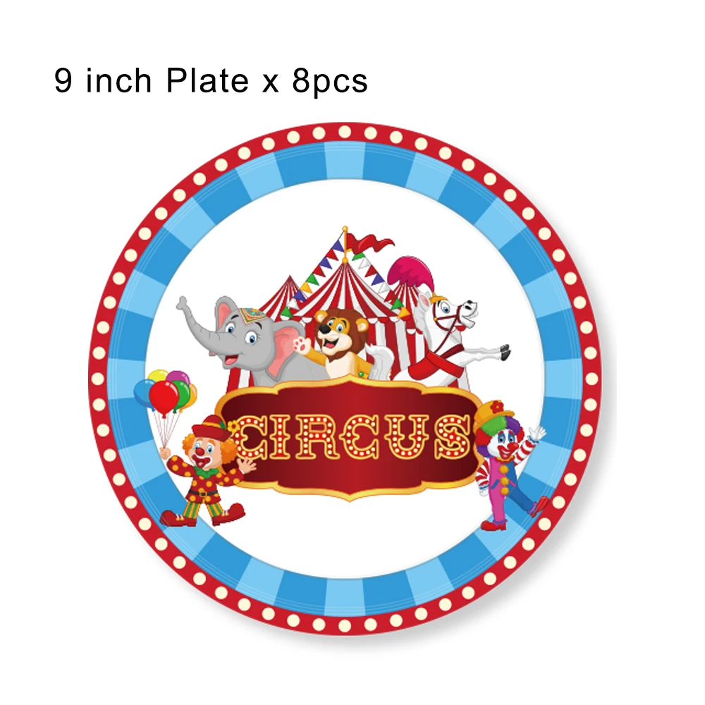 Карнавальный цирк вечерние украшения наборы мультфильм Животные тарелки салфетка одноразовая посуда Беби Шауэр детский сувениры для вечеринки ко дню рождения