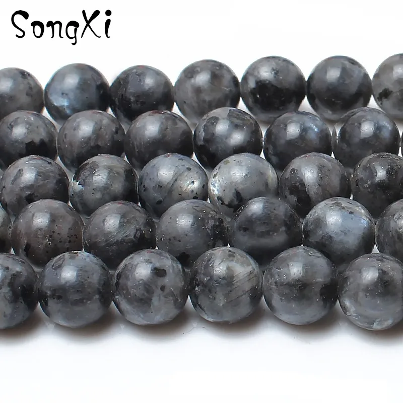 

Natural Stone Black Labradorite Smooth Round Beads for Jewelry Making Pick Size 4/6/8/10/12 MM DIY Necklace Bracelet 15 inches