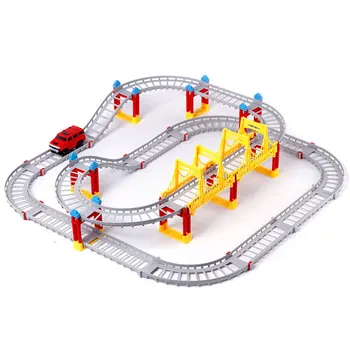 

75Pcs Track Electric Rail Car DIY Toy Cool Cute Game Child Puzzle Assembled Model Interesting Rails Cars