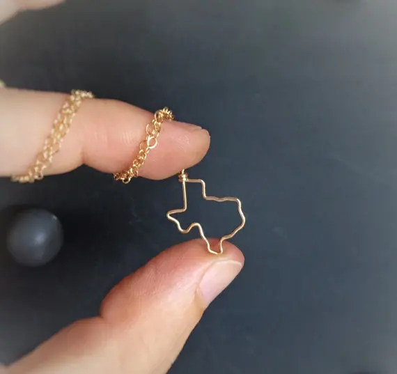 N119 State of Texas Necklaces Hollow Outline Texas State Necklace America USA State Necklaces TX State Necklaces