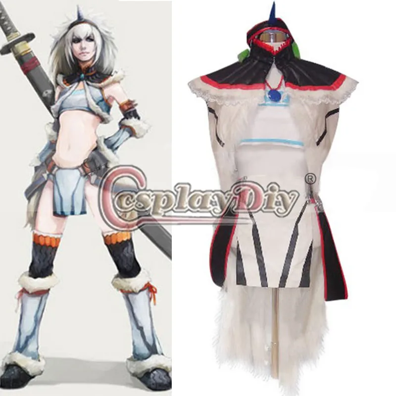 Cosplay&Ware [1]Cosplaydiy Monster Hunter White Unicorn Cosplay Costume Adult Women Halloween Anime D0515 -Cosplay&Ware anime Shop