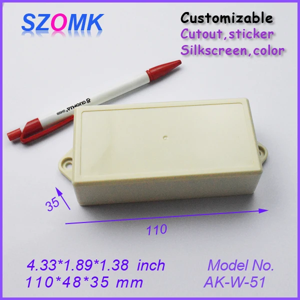 

electronics szomk new plastic project box (10 pcs) 110*48*35mm wall mount plastic enclosure good quality junction housing