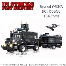 

WOMA C0556 SWAT Clan Assault Riot Armored Vehicles 1663PCS Building Blocks Bricks enlighten toys for children gifts brinquedos