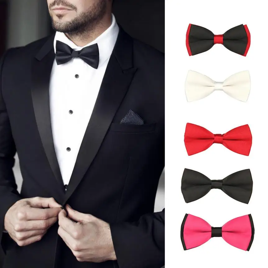 

DROPSHIP 2018 New Arrival High End The British Men's Plain Bowtie Polyester Pre Tied Wedding Tuxedo Bow Tie Neckt Freeship #J05