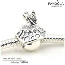 Adapta Pandora Charms pulsera bosque de los granos de hadas auténticos 925 plata esterlina encanta la moda europea DIY joyas venta al por mayor