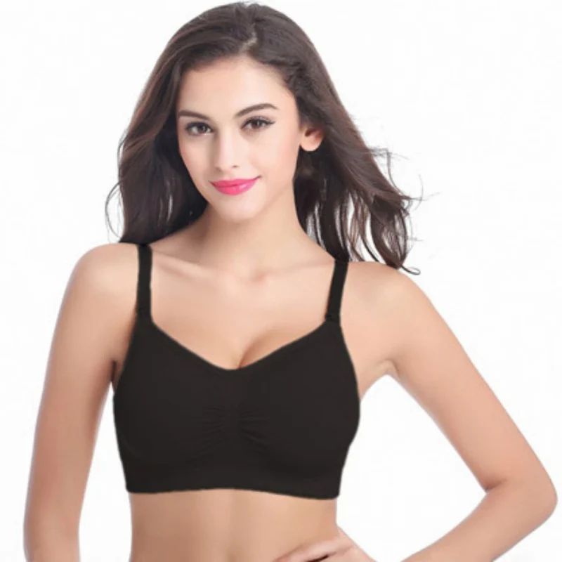 

Women Mom Fit Seamless Nursing Bra Pregnant Maternity Breast-feeding Bra Top Stretchy