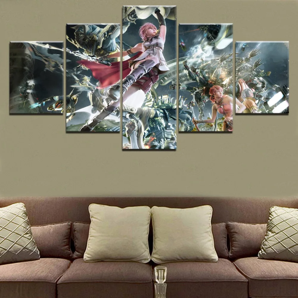 

Modular Hd Prints Picture Home Decoration Framework 5 Pieces Final Fantasy Paintings Canvas Game Poster Wall Art For Living Room