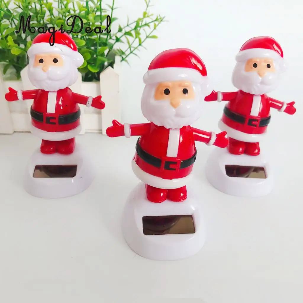 Set Of 2 CHRISTMAS Solar Powered Dancing Bobble Head Toy New 2019