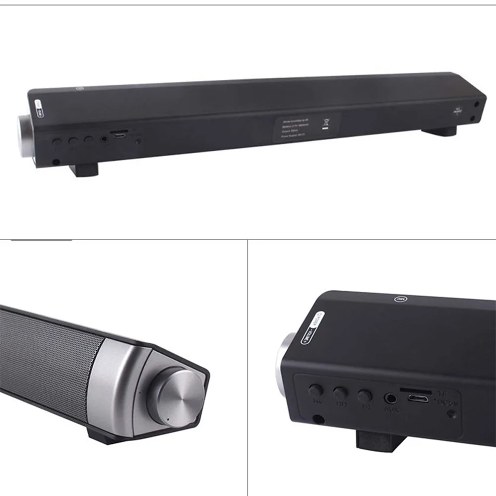Tanie HYASIA soundbar z bluetooth głośnik stereo głośnik bezprzewodowy soundbar do telewizora PC nagłośnienie kina domowego obsługa akustyczna TF AUX