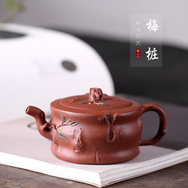 

Teapot Raw Mine Small Red Mud Plum Pile Teapot Tree Pile Teapot National Engineering Suyefei Handmade Teapot Wholesale