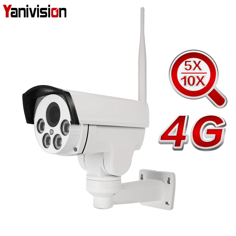 

5MP 1080P 4G Bullet PTZ WiFI IP Camera Outdoor 5X 10X Optical Zoom SIM Card Camera 2MP P2P SD Card Night Vision Motion Detection