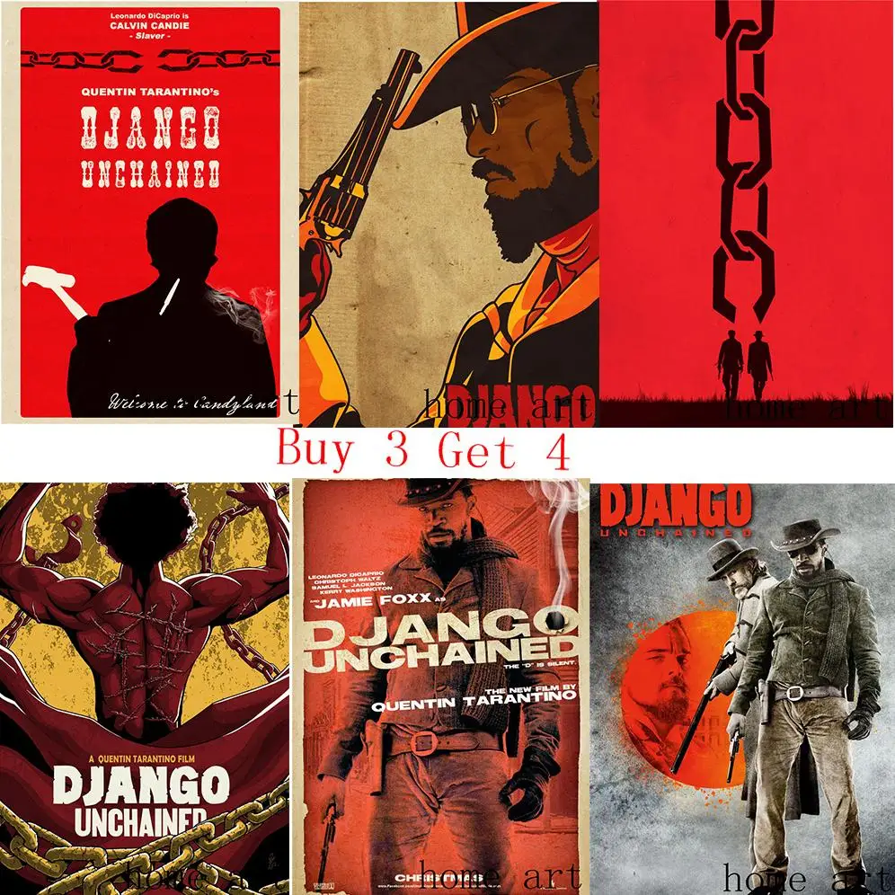 

Django Unchained Poster Clear Image Wall Stickers Home Decoration High Quality Prints White Coated Paper home art Brand