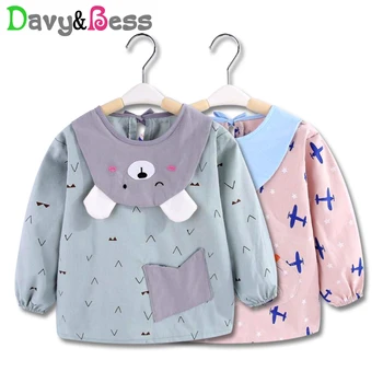 

Waterproof Cotton Baby Bibs Bandana with Long Sleeve Bib for Baby Apron Feeding Scarf Children's bib Boy Girl Infant Drool Slab