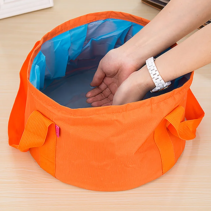 15L portátil de viaje al aire libre plegable de camping lavamanos cubo fregadero bolsa de lavandería bucket