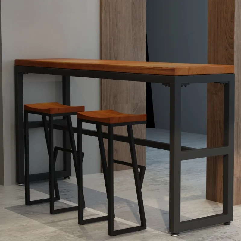 10%Retro bar chair wrought iron bar stool solid wood bar stool creative high stool leisure bar chair front coffee chair