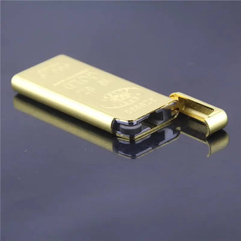 Novelty 209 gold bar ultra thin creative Metal Lighter Inflatable